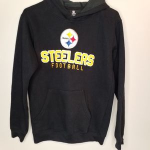 NFL Team Apoarel Youth Large (14-16) Pittsburgh Steelers Black Hoodie with Steel